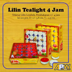 Lilin Tealight Kaleng GE / Tealight Candle Aluminium GE Isi 100 Pcs