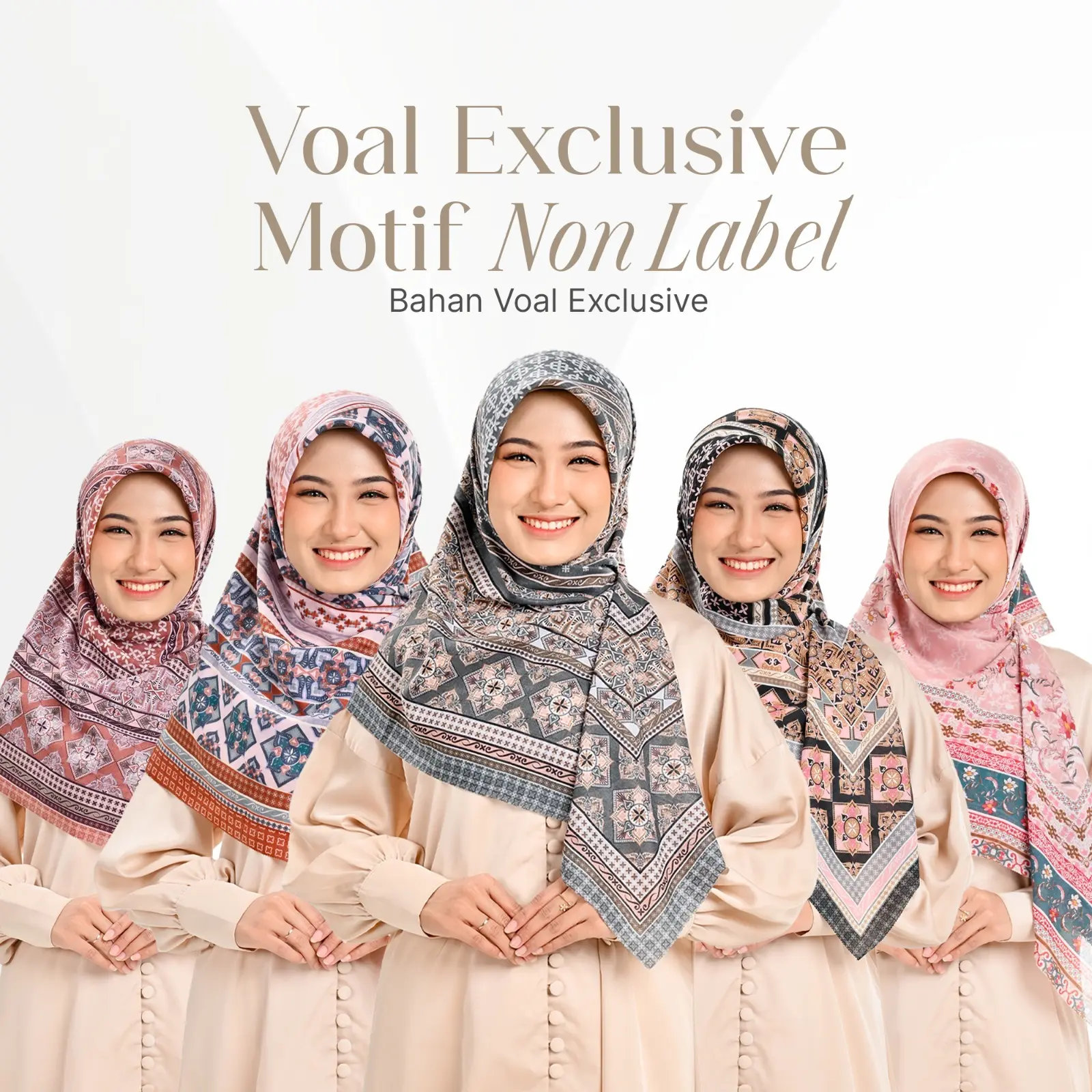Voal Exclusive Motif LC Non Label - Kerudung Hijab Segiempat Motif Tanpa Merek (ECER)(Part 1) Muslim