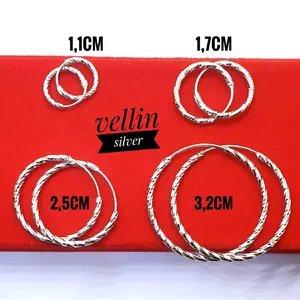 Anting Perak Wanita Model Gipsi Bulat Silver 925 - Perhiasan Anting Anting Bulat Motif Ukir Silver Antikarat