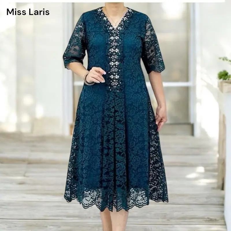 Dress Brokat Semiprancis Mix Sifon