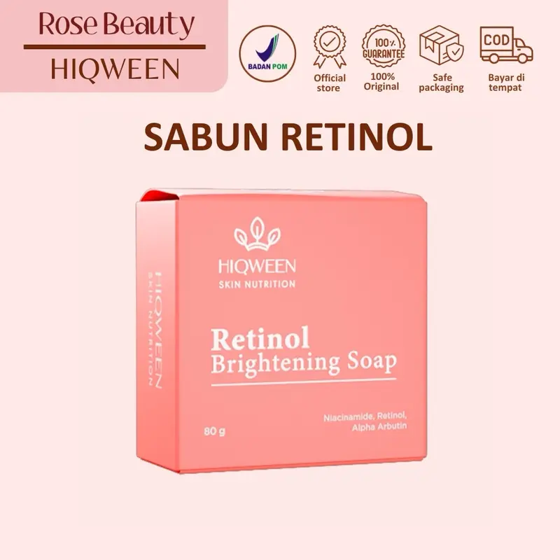 [DISTRIBUTOR] Hiqween Retinol Brigthening Soap - Facial Wash Sabun Cuci Muka Untuk Memudarkan Flek Hitam dan Mencerahkan 0