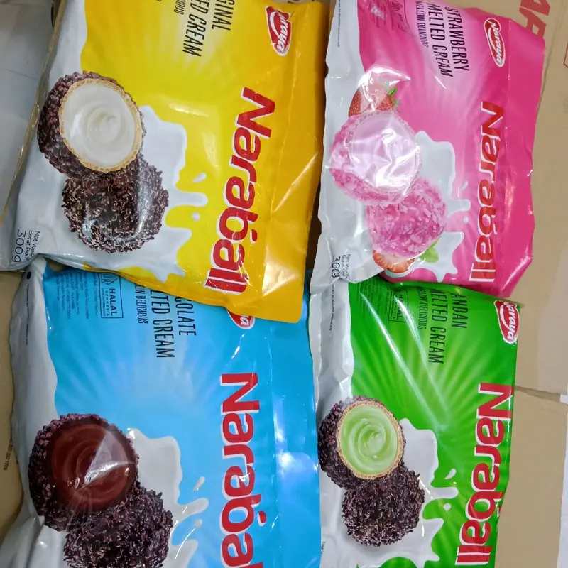 NARABALL NARAYA 300gr isi 25pcs ada 4 pilihan varian rasa strawberry, Chocolate,pandan dan original 0