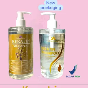 BPOM SHAMPO KERATIN [SALON] PELURUS RAMBUT PUMP 500ML