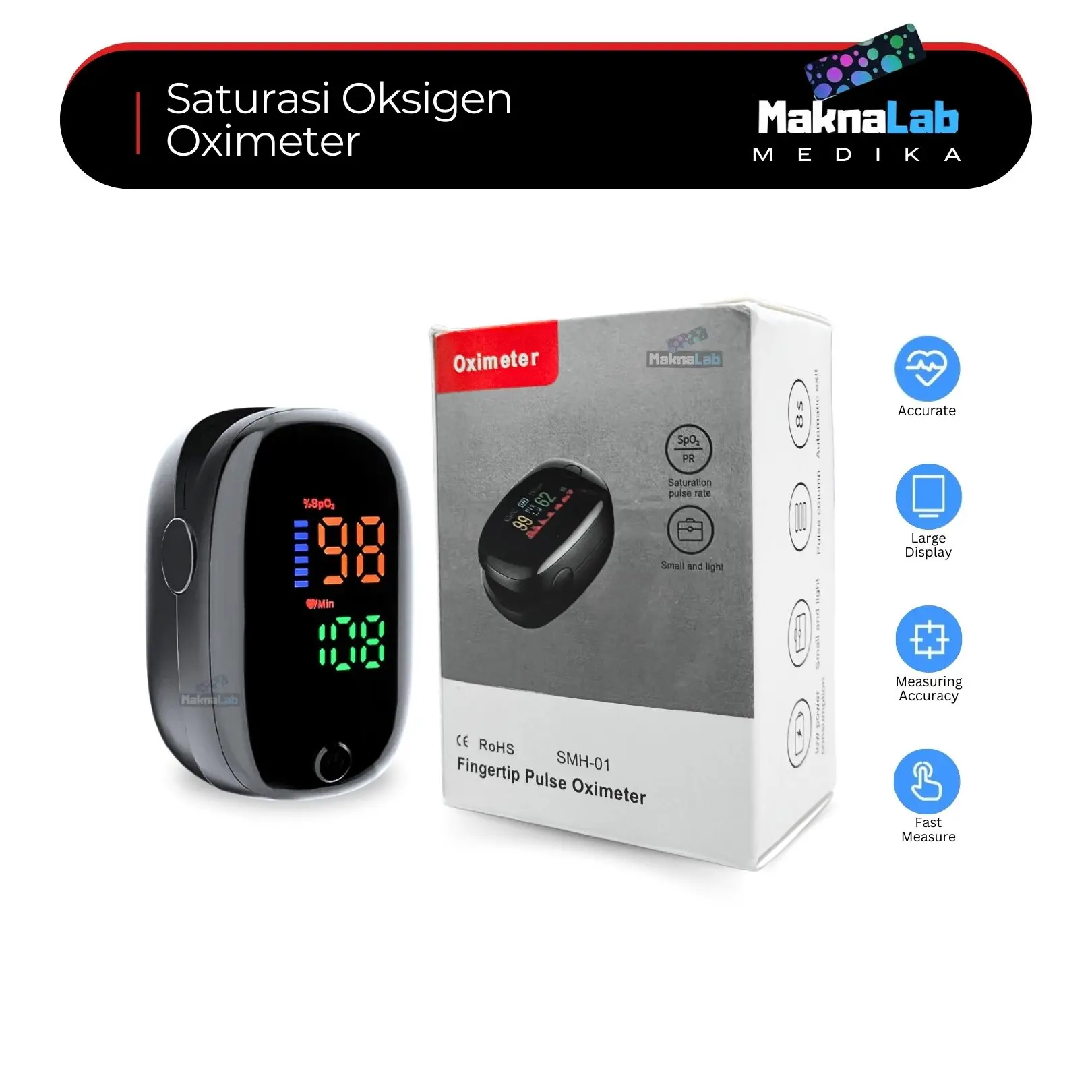 Pulse Oximeter Alat Pengukur Detak Jantung dan Kadar Oksigen Dalam Darah