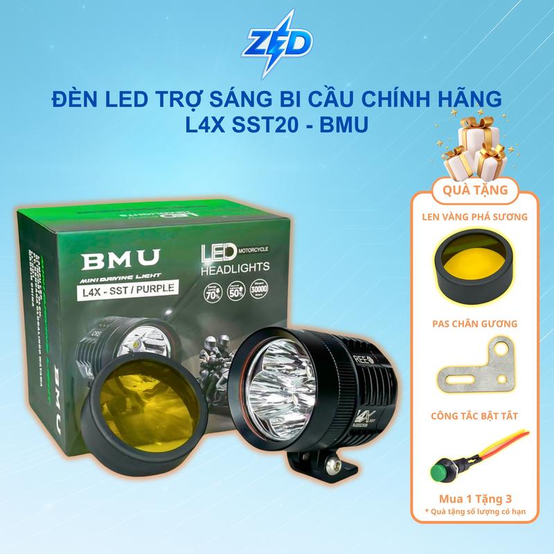 ( Tặng Len, Pas ) Đèn Trợ Sáng L4X SST BMU - 45W 12 24V DC Sáng Gom 6000K, Chống Nước IP68 - BH 24 Tháng Phụ Kiện Phụ Tùng Xe Máy