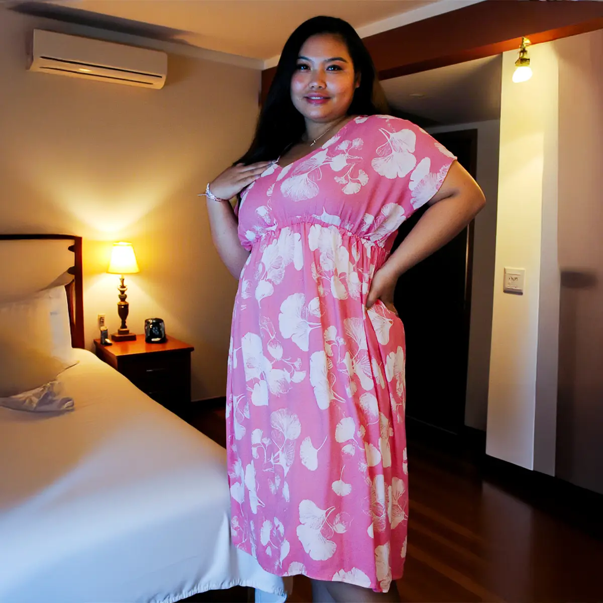 Dress manohara super jumbo wanita daster Karet Motif