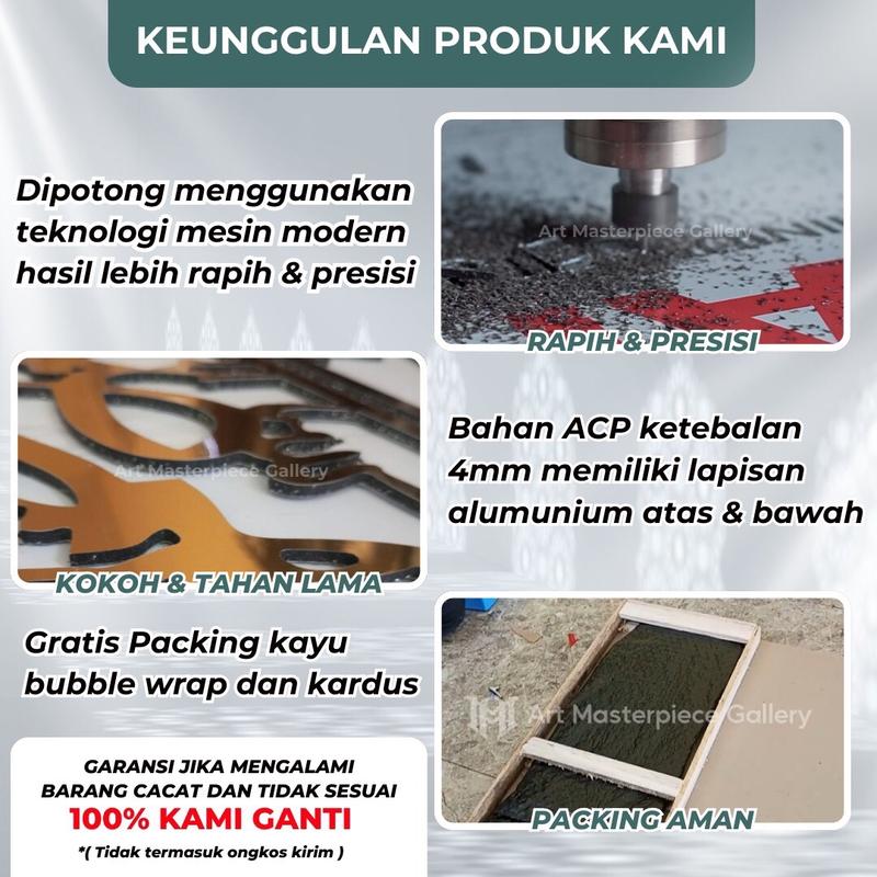 Hiasan Kaligrafi Syahadat Asyhadualla Ilahaillallah Wa Asyhadu Anna Muhammadarrasulullah Dekorasi Dinding Ruang Tamu 2