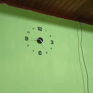 Jam Dinding Tempel 3D Analog Akrilik Style Eropa Modern Dekorasi Ruangan Acrylic Merah