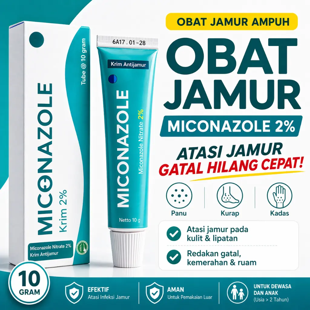 [ PROMO 3 PCS ] Salep Gatal Jamur Miconazole 2% | Obat Kurap, Panu & Kutu Air Ampuh