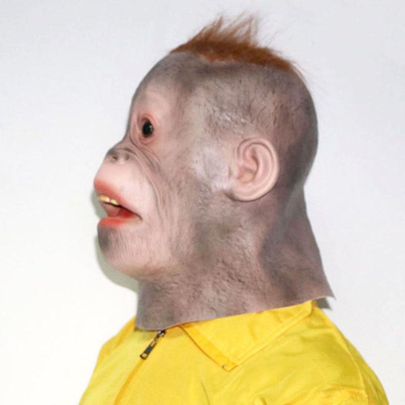 Product Introduction of Realistic Mask, Scary, Funny, Orangutan, Cosplay, Headwear, Halloween Costume, Costume, Animal Mask, Monkey, Monkey, Gorilla, Face Mask, Demon, Horse, Funny, Funny, Bald, Bald, Bald Head 3