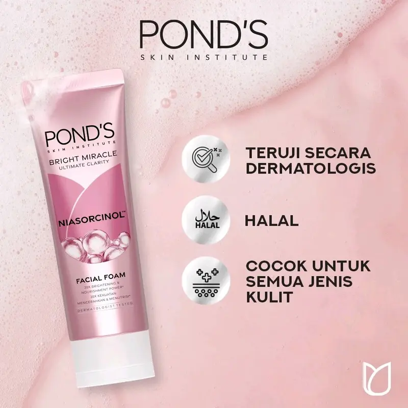 Ponds bright miracle facial foam 100ml dan 50ml Pemutihan 4