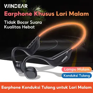 WINDEAR RunFit 02 Headphones, Open-back Running Earbuds, Bone Conduction, IPX5, Wireless Sports Bluetooth Earbuds, Olahraga Lari