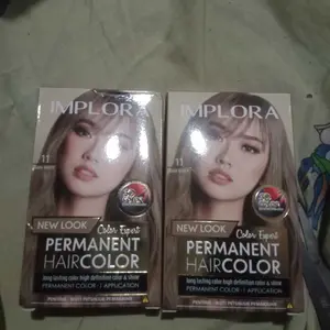 IMPLORA Minimal 2PCS Pewarna Rambut New Permanent Hair Color BPOM Formula 3D Color 12 Varian Terbaru dengan Vitamin untuk Rambut Halus Indah dan Alami