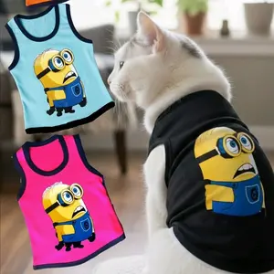 Baju Kucing Gambar Minions Banana Lucu Murah Pakaian Hewan Kucing & Anjing