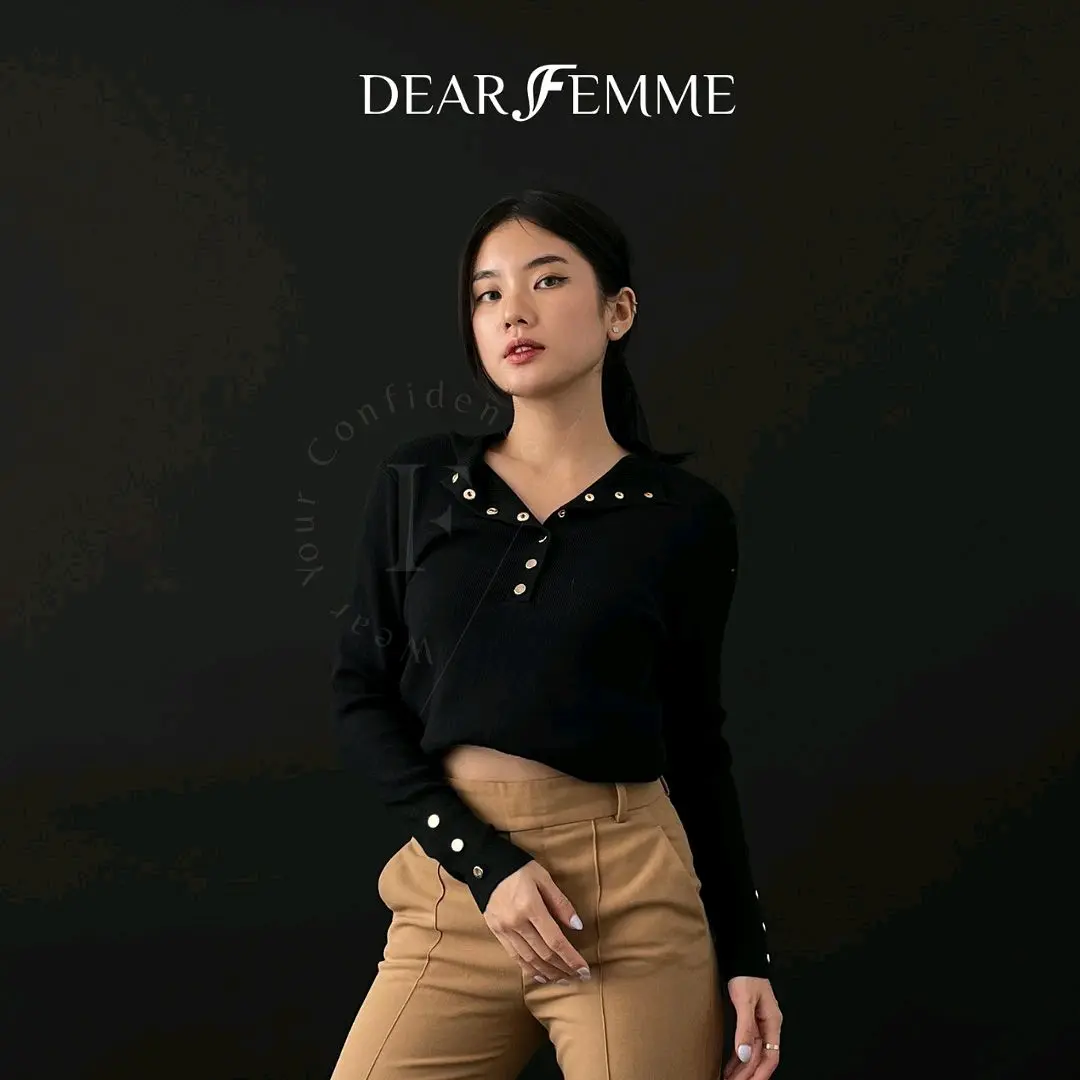 [Dear Femme] Hana Knit Top | Premium Knit Collection | Atasan Rajut Wanita Lengan Panjang