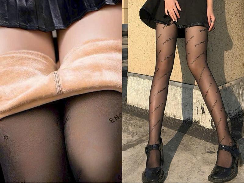 Quần tất 3D lót lông cao cấp dày dặn ấm áp thiết kế cạp cao ôm sát chân phù hợp 5-15°C kiểu dáng liền bàn dẫm gót chất liệu co giãn tốt giữ ấm mùa thu đông size 40-65kg