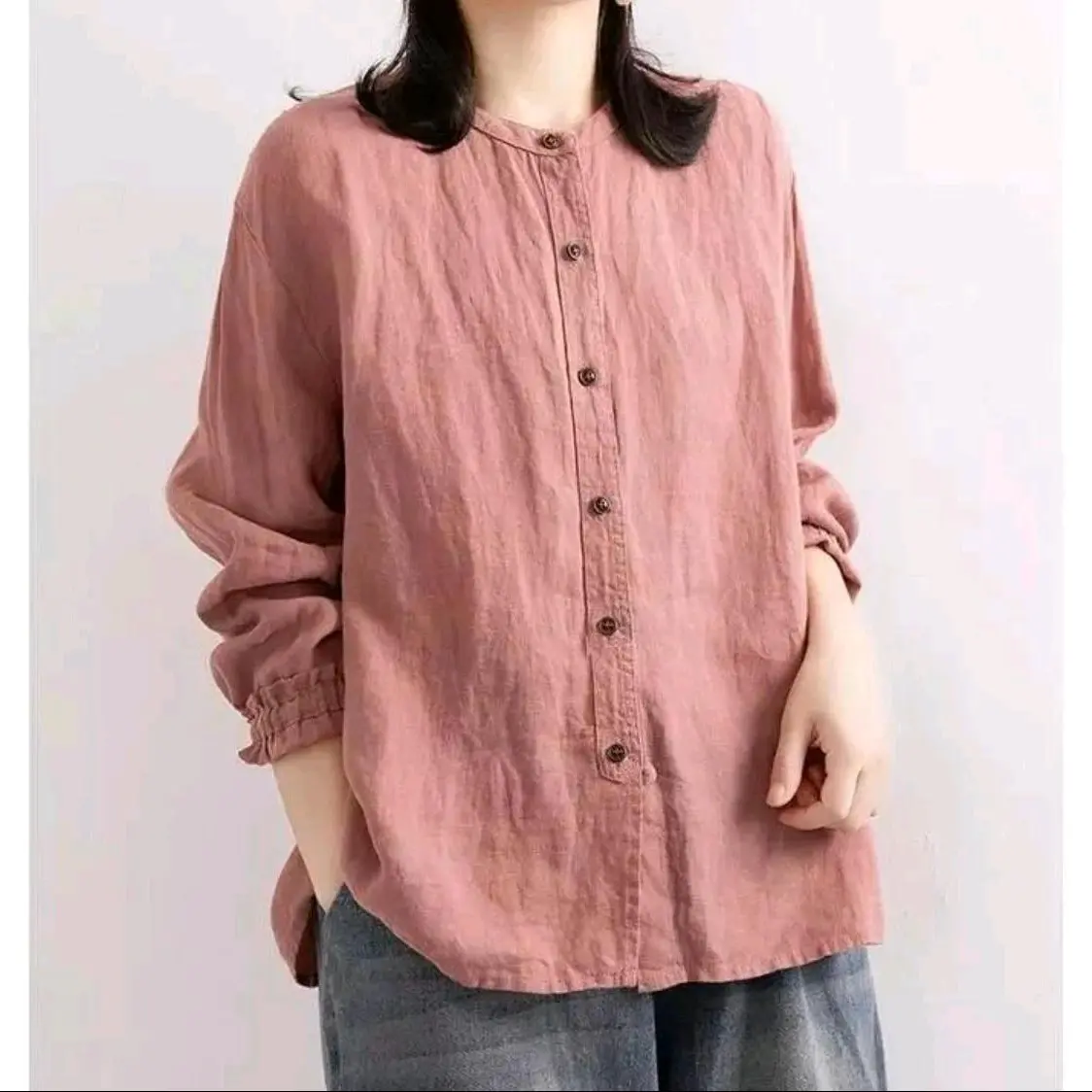 Supra Blouse Oversize Linen Atasan Casual Polos