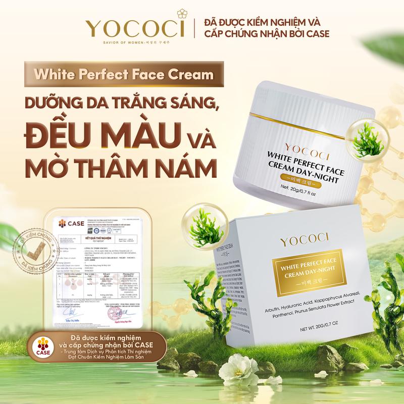 Kem Dưỡng Da Mặt Ngày Và Đêm Yococi Perfect Face Cream 20g - Làm Trắng Da Dành Cho Nam Và Nữ - Làm Đẹp Da Skincare Dưỡng Ẩm Da Chăm Sóc Da Kem Face Women