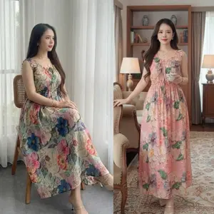 mima longdress LD 130cm homedress Wanita Motif