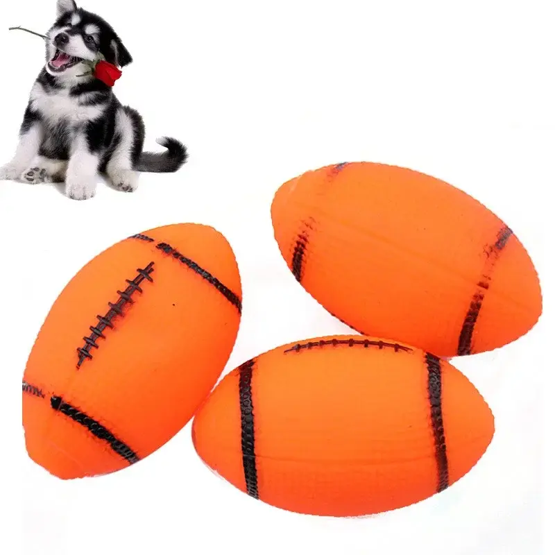 Pet Squeaky Chewing Toys Sounding Toy for Dogs Puppies Football Soccer Dogs Ball Training Rugby