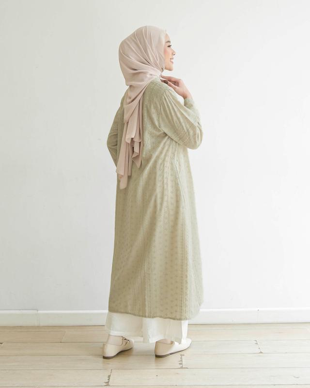 MISTYVORI | Aziza Tunik Bordir Model Panjang Kancing Simple Muslim Wanita Atasan Dress Katun Variasi 2