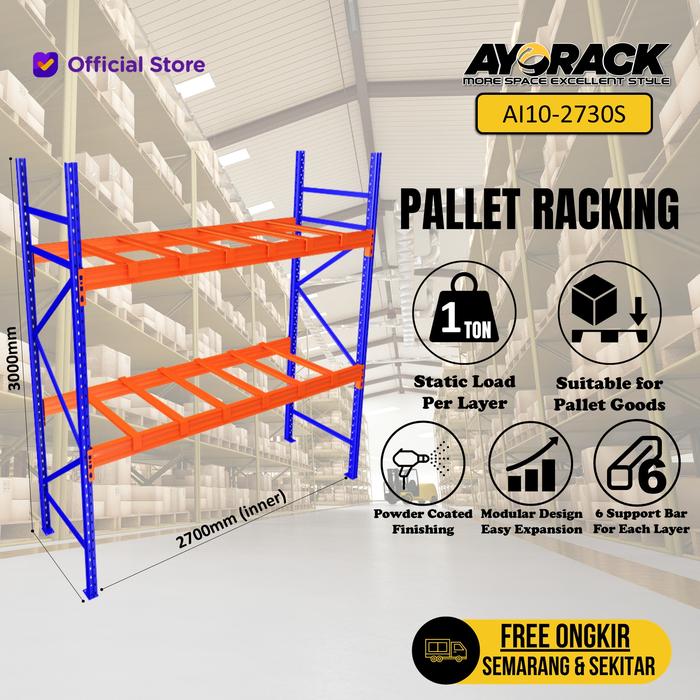 Jual PALLET RACKING 1 TON AYORACK AI10-2730S RAK HEAVY DUTY 3 METER ...