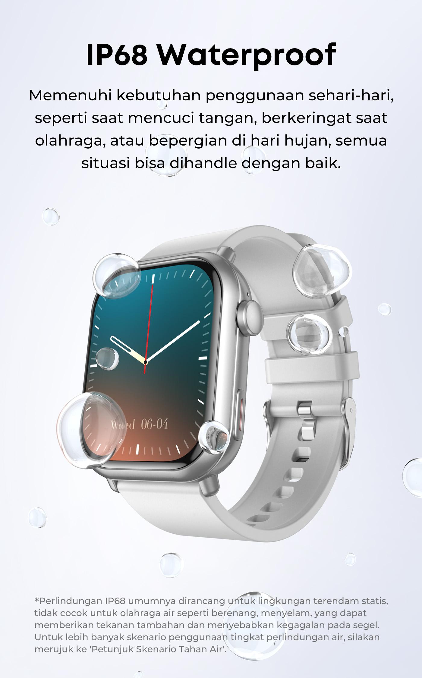 [EXCLUSIVE VANDA RAINY]Olike Smartwatch Meta S2 |1.83" HD Screen | Fast Charging | Strava Sync | IP68 Tahan Air  | Health & Sport Monitoring | Tarnish Silver | Garansi 1 Tahun