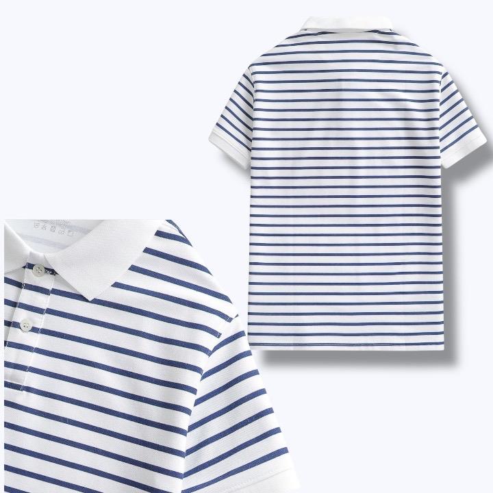 Áo Thun Polo Nam SangStyles Cổ Ngắn Tay Kẻ Sọc Ngang Chất Vải Cotton Dầy Mềm Menswear Shirt 4