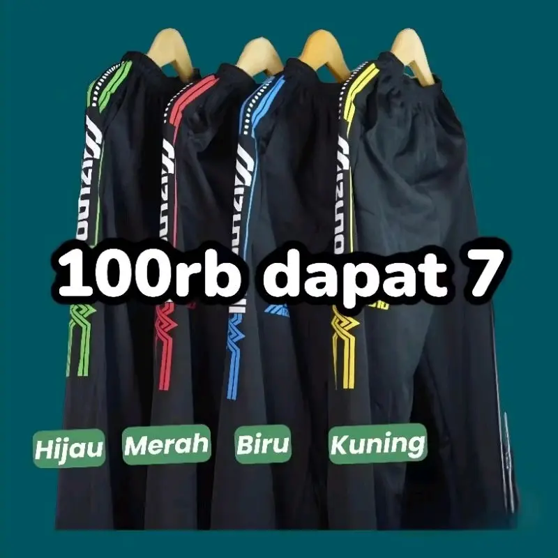 PROMO HEBOH 100RB DAPAT 7PCS CELANA TRAINING PANJANG JOGGER MIZUNO UNISEX Hitam Panjang Dewasa Boxer Santai Pria Wanita Joger Olahraga Sport