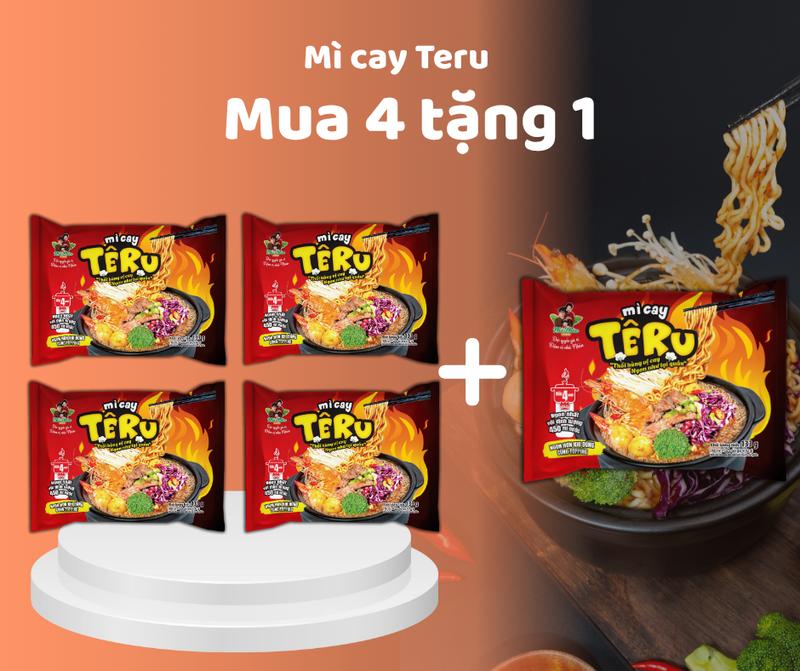   KOL  Dùng Thử- Combo 5 Gói Mì Cay Teru- Công Nghệ Hàn Quốc- Chuẩn Hương Vị Việt- Đậm Vị Nhà Nhân 
