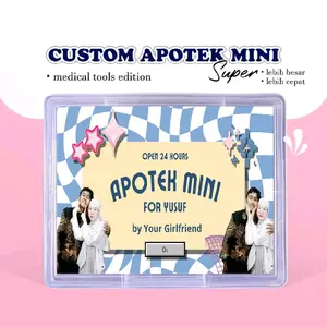 CUSTOM APOTEK MINI - Apotek mini buat pacar | Cetak Sticker Apotek mini | Stiker kotak 6 sekat