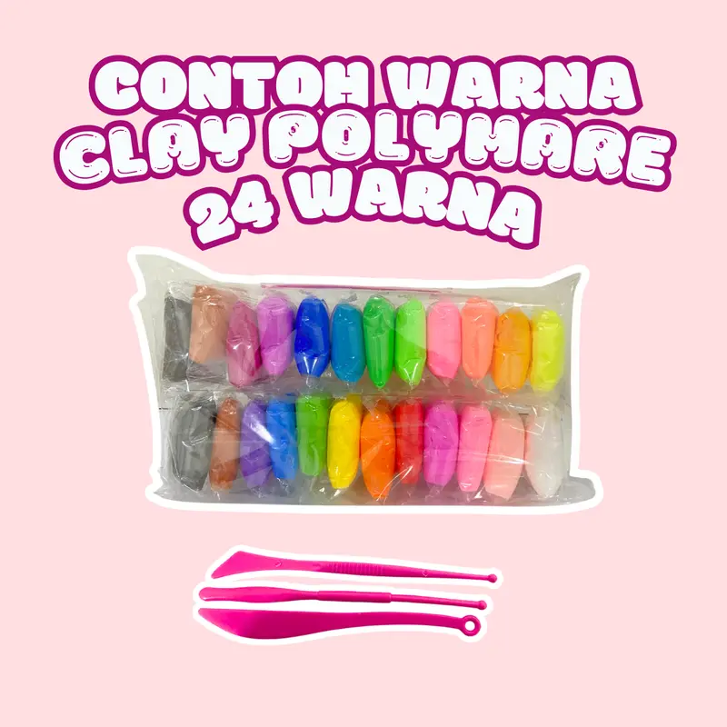 Vlimberry 24Pcs Warna Mainan Clay Polymerr Mainan Anak Slime Edukasi Dough Colour Play Permainan Squishy Toys 1