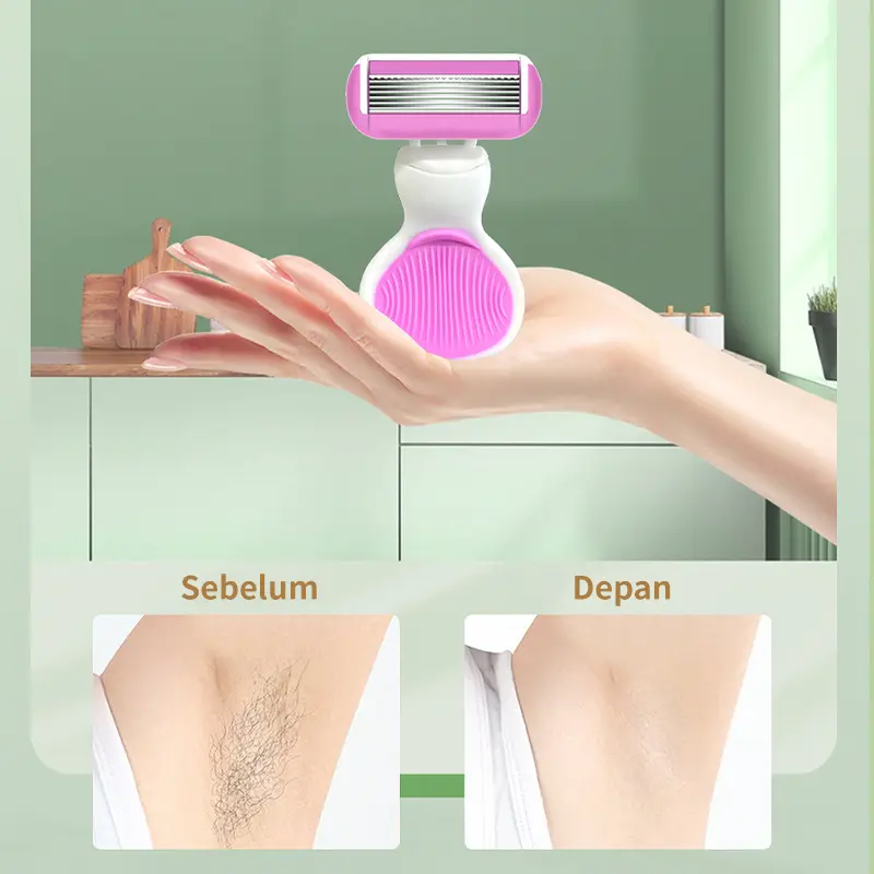 Alat Cukur Bulu Wanita | 5 Mata Pisau | Untuk Kulit Sensitif | Free Kotak gratis 2