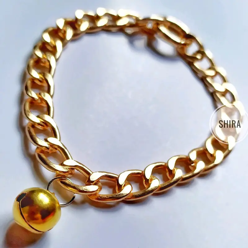 Kalung Kucing Rantai Emas Premium Lonceng 1 4