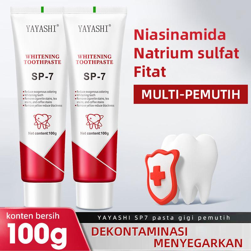 Pasta Gigi YAYASHI SP7 Pemutih Probiotik dan Penghilang Bau Mulut Natural Mint 100g - Mencerahkan Senyum dan Mencegah Kerusakan Gigi - Gusi, Penyegar 1