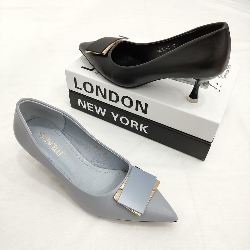 Simoncelli Sepatu Wanita Heels 5 Cm Sepatu Kerja Kuliah Kondangan Heels Kerja Pesta Hitam Khaki Elegant Import PHC98-JU Shoes 7