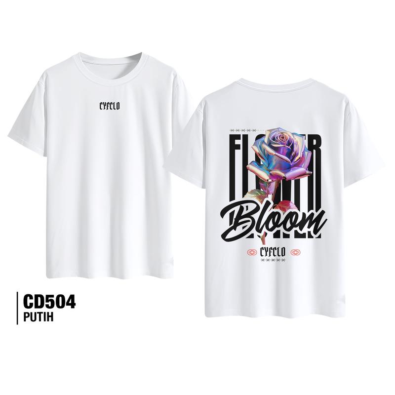Cyfersia Kaos Unisex Flower Bloom Kaos Lengan Pendek CD504 3