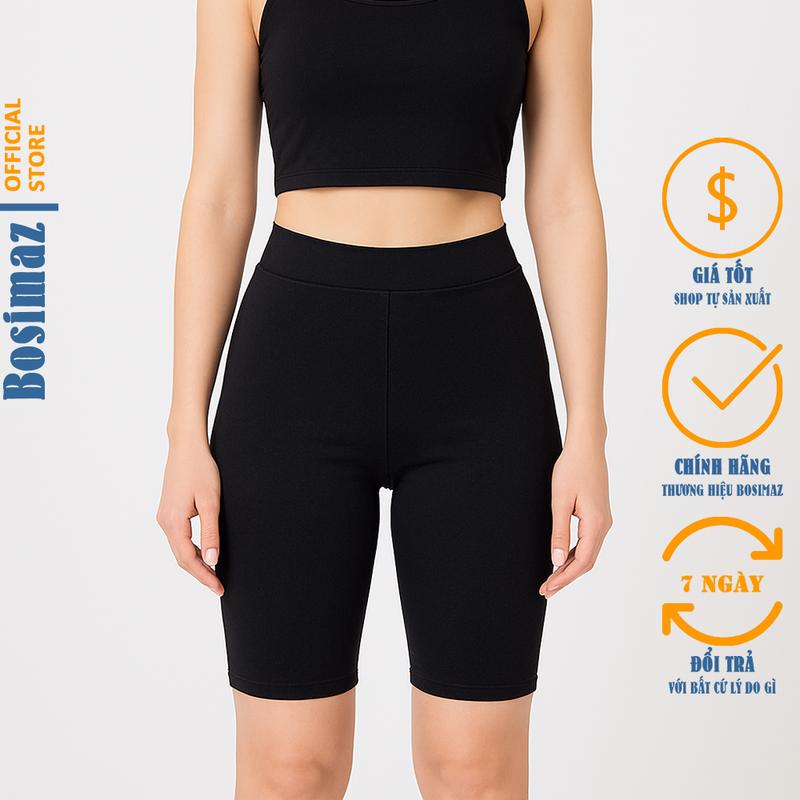 Quần Legging Nữ Bosimaz MS351 ngắn không túi cao cấp, thun co giãn 4 chiều, vải đẹp dày, thoáng mát.
