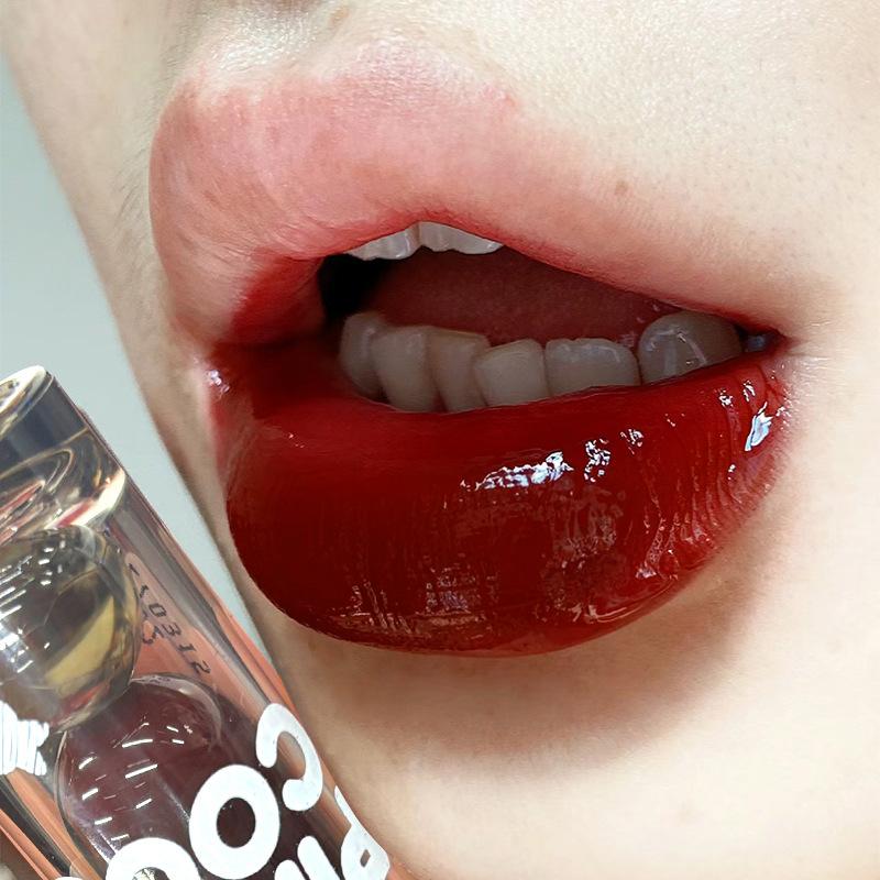 Son Môi Tráng Gương Gió Nữ Thần Bóng Tối Màu Đen, PINKCOCO, Son Bóng Trà Đậm, Son Bóng Nước, Son Kem Thủy Tinh