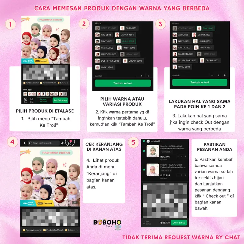 BOBOHO - Jilbab Anak Bayi Lokal Raina Kriwil 0-3 Tahun / Hijab Baby Muslim Kerudung Instan Pita 1