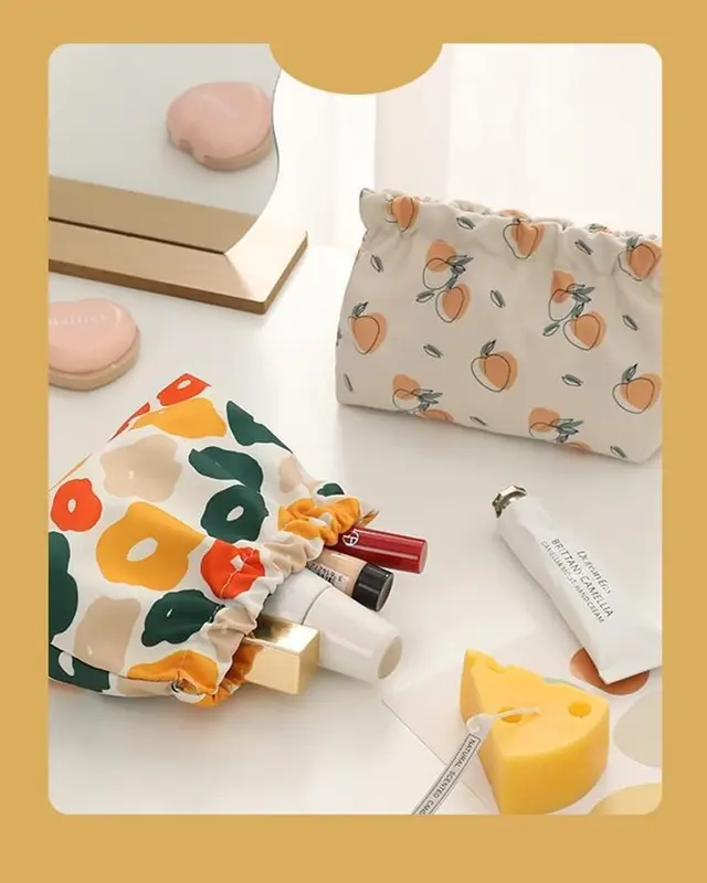 Túi đựng mỹ phẩm mini, Cỡ Nhỏ Bộ 3 chiếc, Thích hợp cho ví, Không có dây kéo, Tự đóng, Túi trang điểm dễ thương, dành cho phụ nữ và trẻ em gái 5