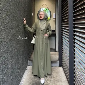 Fatimah Abaya List Basic By Embun Hijab - Dress List ANTI UV Modis Kekinian