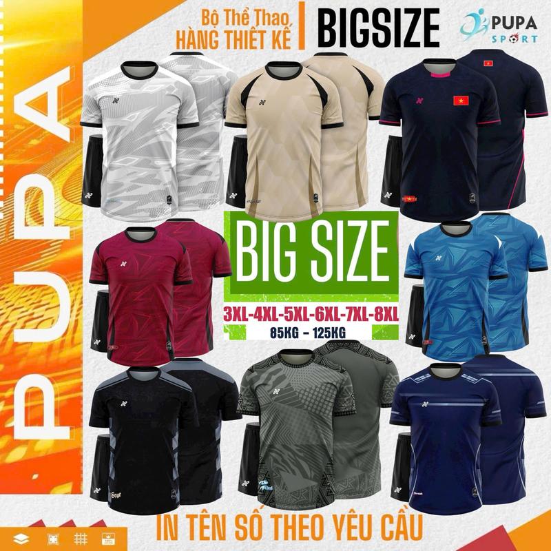 BIG SIZE 85-125kg Bộ Quần Áo Thể Thao - Amac Bigsize - Nhiều Mẫu Vải Mè Cao Cấp,Cho Nam Nữ Có In Tên