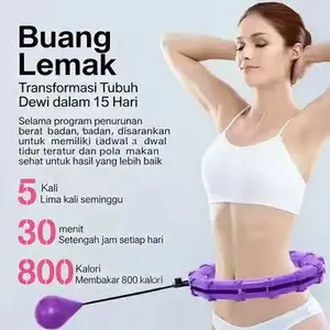 HODOO Hula Hoop Cerdas, Alat Latihan Pinggang Pembentuk Tubuh Cerdas, Pembakar Lemak & Pelangsing Tubuh, Alat Fitness Elastis, Ampuh Mengecilkan Perut dan Pinggang