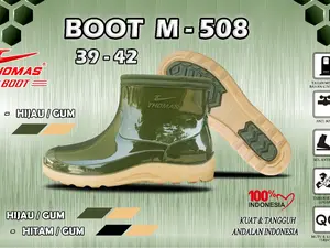 Thomas Boot M - 508  Sepatu Boot PVC Unisex Anti Licin Kuat Tahan Lama Anti Bocor dan Bahan Kimia Dasar Tinggi 16cm