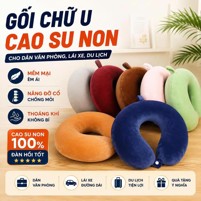Gỗi Chữ U Kê Cổ Cao Cấp Chống Mỏi Cổ , Đau Mỏi Vai Gáy Dùng Cho Dân Văn Phòng ,…