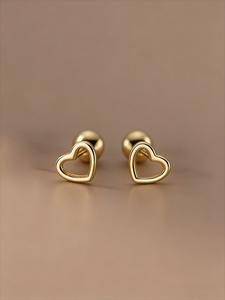Pendientes elegantes con forma de corazón para mujeres, diseño minimalista, perfectos para uso diario y estilo de oficina, accesorio de joyería versátil