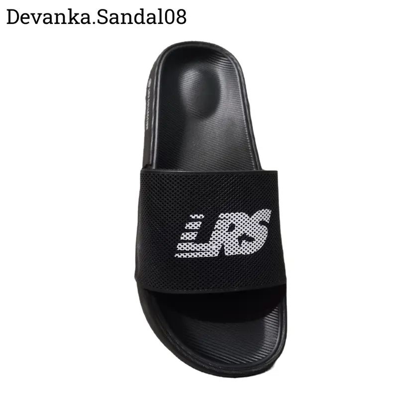 Sandal Slide Slop Pria Model Terbaru Black Karet 2