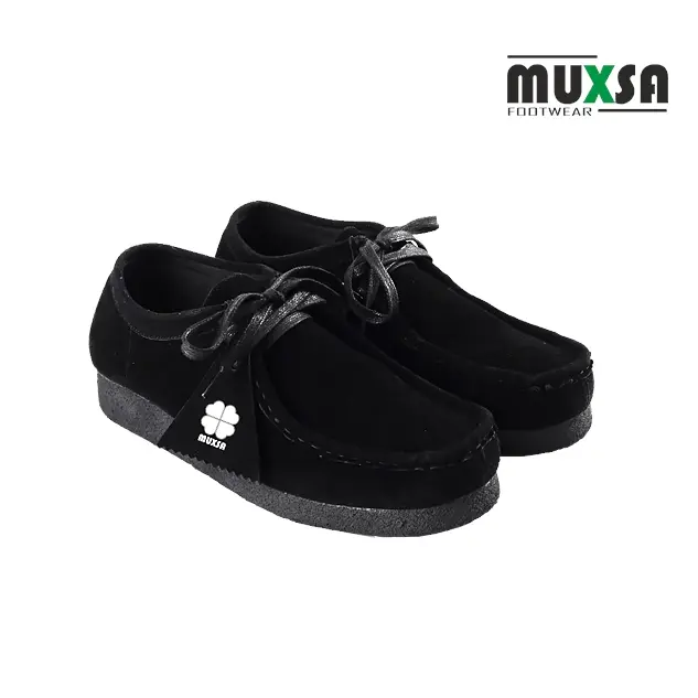 Muxsa Footwear Mannaf Fullblack Sepatu Chunky Suede Casual Wallabee Pria Wanita