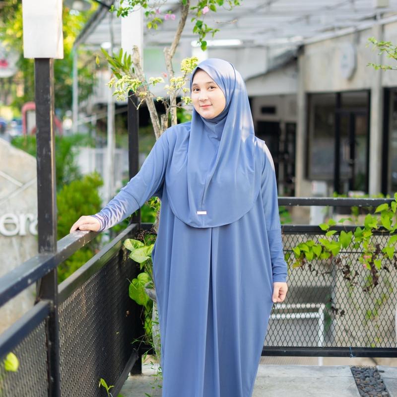 Humaira Dress - Nameera Style - Abaya One Set, Batwing, Bahan Jersey, All Size, Busui Friendly 3